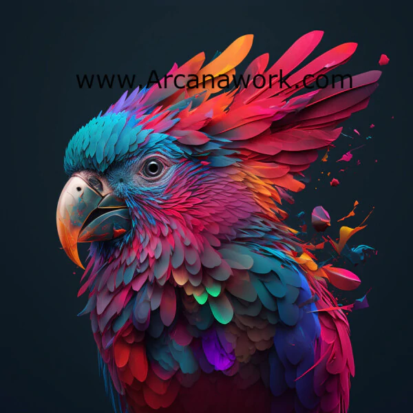 Colorful Bird - Vertical (in/cm)