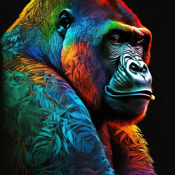 Colorful Gorilla Vertical (in/cm)